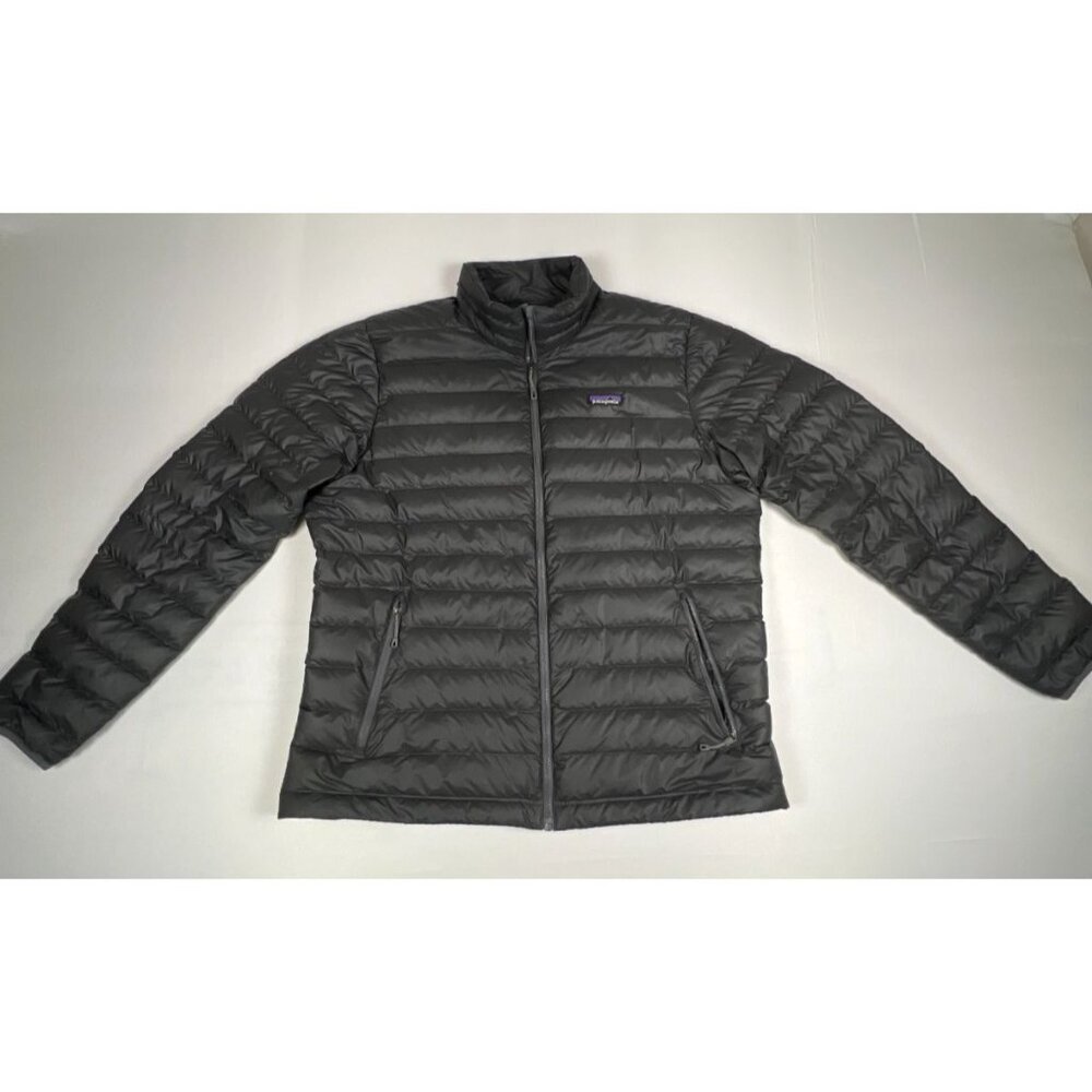 Patagonia Men's Large Forge Grey 800-Fill Down Sweater Full Zip Puffer Jacket